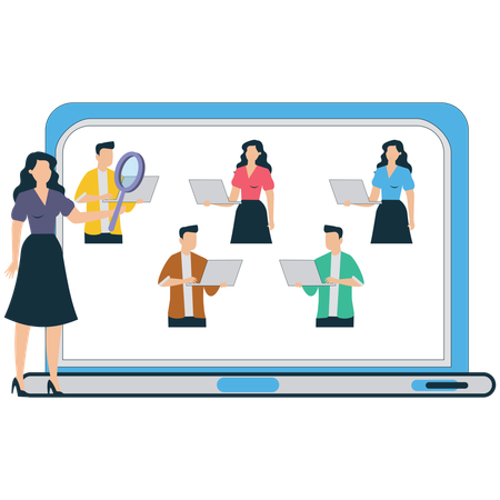 Businesswoman working on Customer Journey Mapping  Illustration