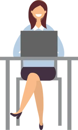 Active Business People Office Character Illustration