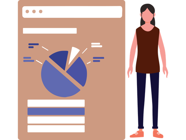 Businesswoman working on market research  Illustration