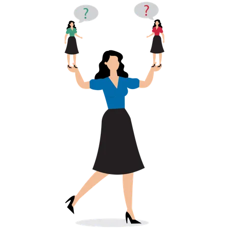 Businesswoman working on personal development  Illustration