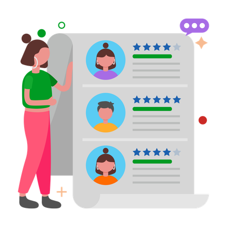 Businesswoman working on Recruitment Process  Illustration
