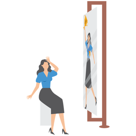Businesswoman working on self perception  Illustration