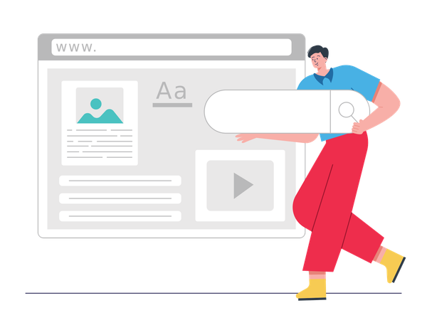 Businesswoman working on seo analysis  Illustration