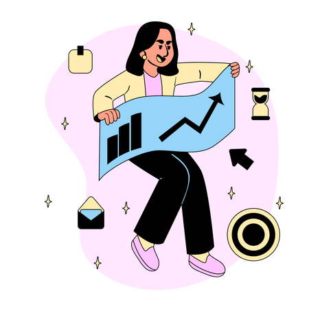 Businesswoman working on Shared Vision  Illustration