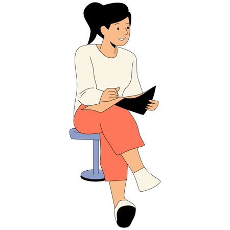 Businesswoman working remotely  Illustration