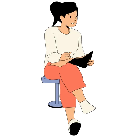 Businesswoman working remotely  Illustration