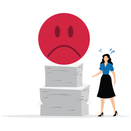 Businesswoman working under high pressure  Illustration