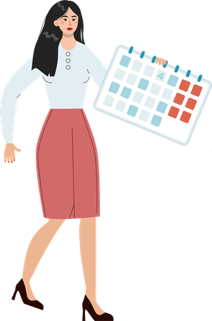 Businesswoman works on task management  Illustration