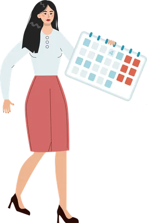 Businesswoman works on task management  Illustration