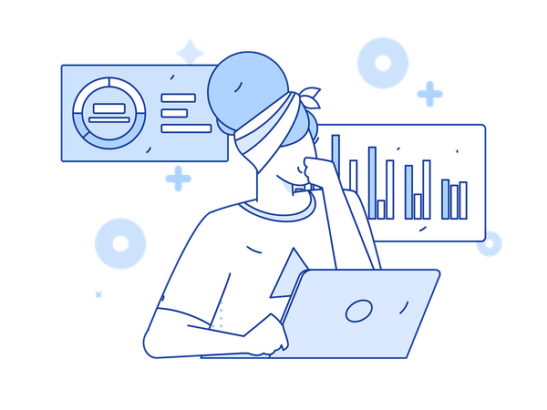 Businesswomananalyzing chart  Illustration