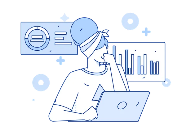 Businesswomananalyzing chart  Illustration