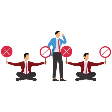 Businesswomen holding restricted banned  Illustration