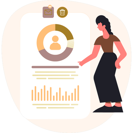 Businesswomen looking employee analysis  Illustration