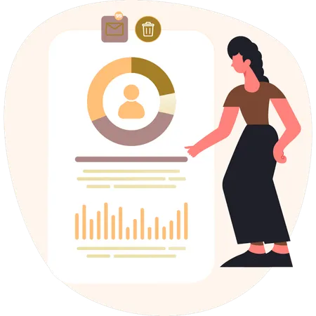 Businesswomen looking employee analysis  Illustration