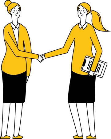 Businesswomen partnership handshake Illustration