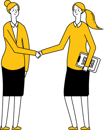 Businesswomen partnership handshake  Illustration