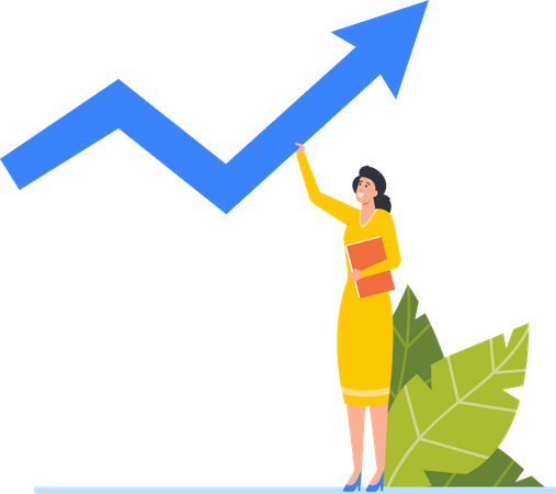 Businesswomen Predicting Future Growth  Illustration