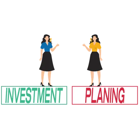 Businesswomen Talking About Investment planning  Illustration