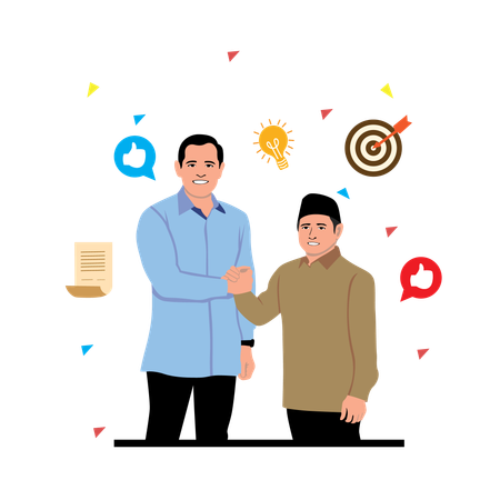 Businssman achieving business target  Illustration