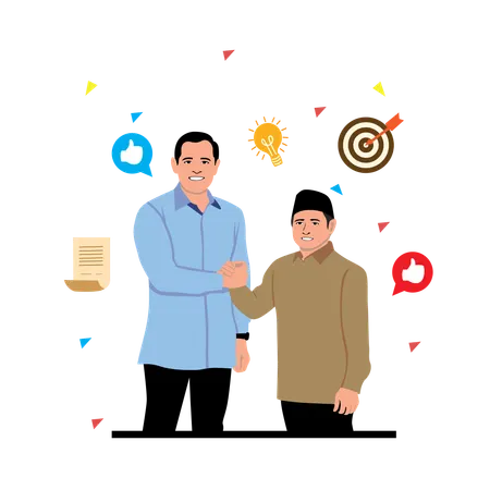 Businssman achieving business target  Illustration