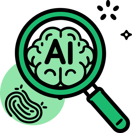 Búsqueda cerebral de inteligencia artificial  Ilustración