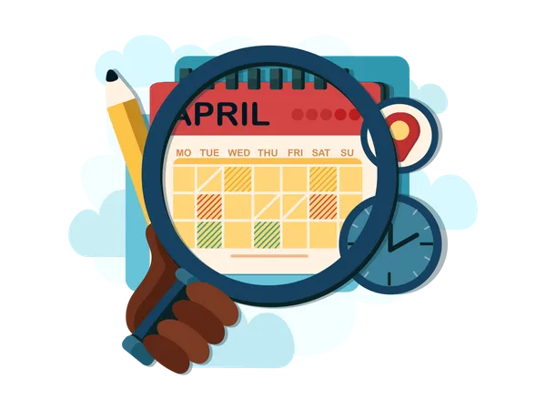 Buscar calendario del mes de abril  Ilustración