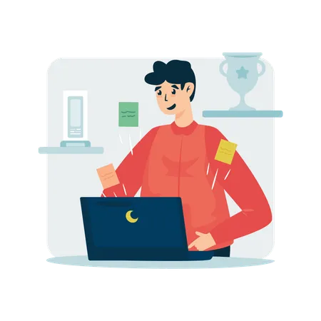 A Busy Man Best Office Workers Illustration Illustration