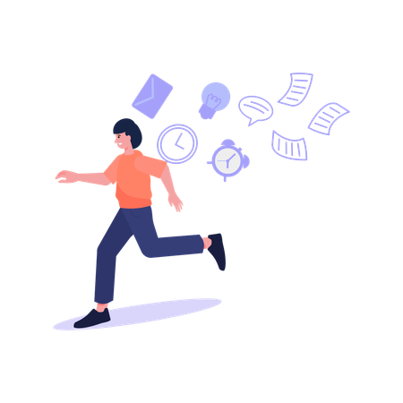 Busy Man with workload  Illustration