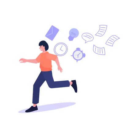 Busy Man with workload  Illustration