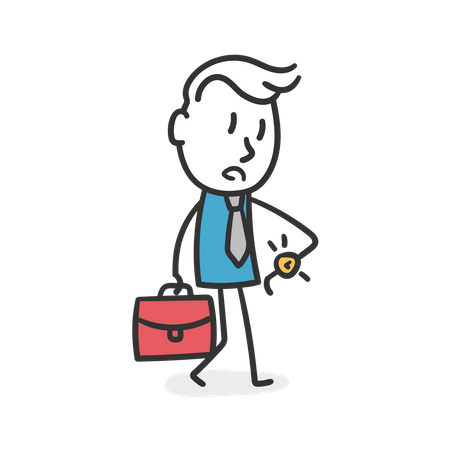 Busy stick man  Illustration