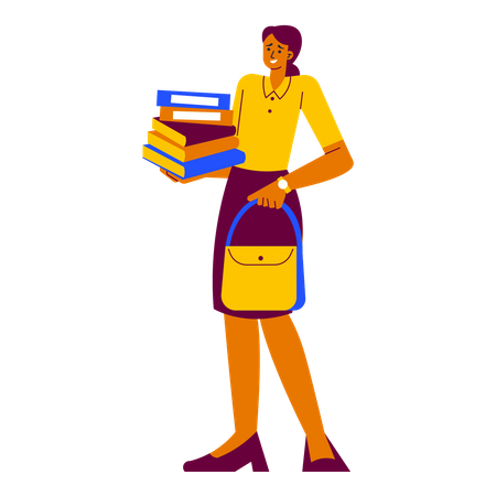 Busy teacher  Illustration