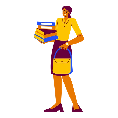 Busy teacher  Illustration