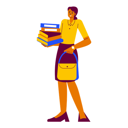 Busy teacher  Illustration