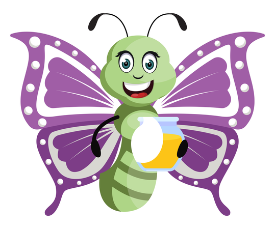 Butterfly with honey  Illustration