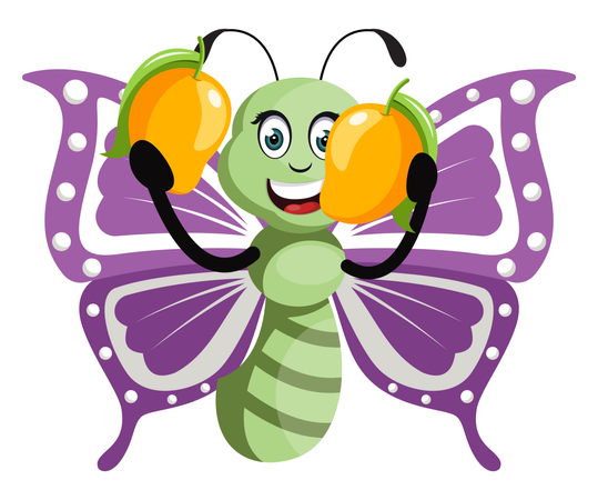 Butterfly with mango  Illustration
