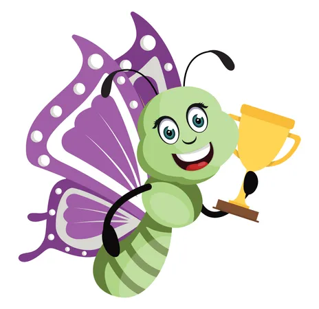 Butterfly with trophy  Illustration