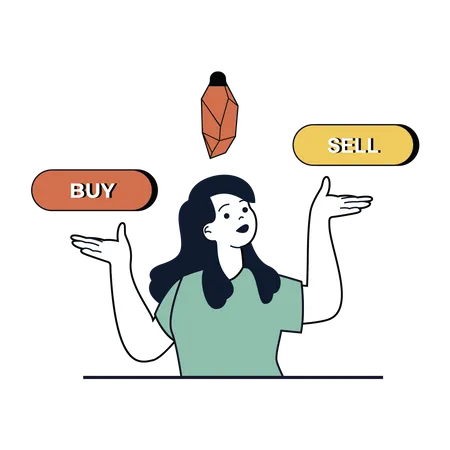 Buy and sell Cryptocurrency  Illustration