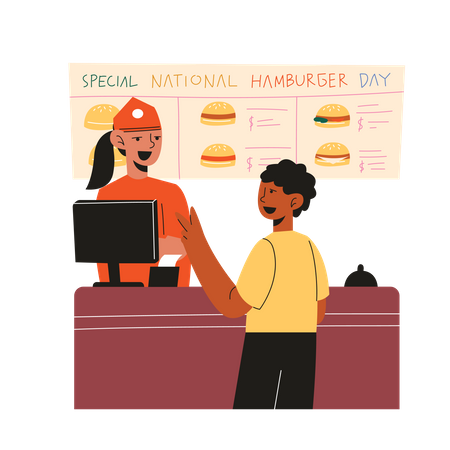 Buy buy Hamburger at Hamburger Shop  Illustration