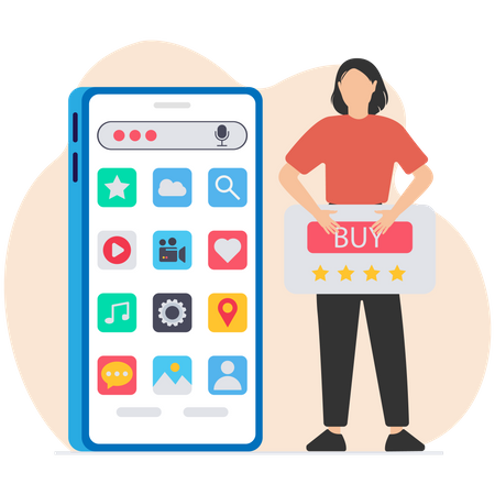 Buy Mobile Apps  Illustration