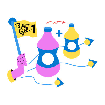 Buy one Get one promotion  Illustration