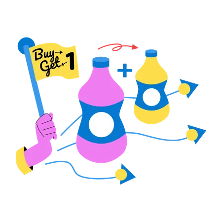 Buy one Get one promotion  Illustration