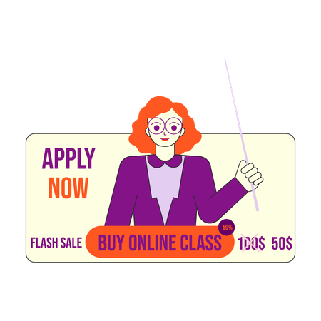 Buy online class membership on flash sale  イラスト