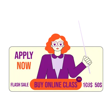 Buy online class membership on flash sale  イラスト