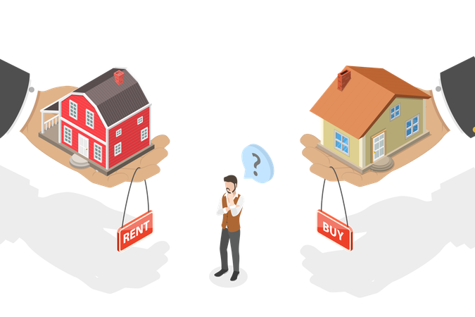 Buy Or Rent House  Illustration