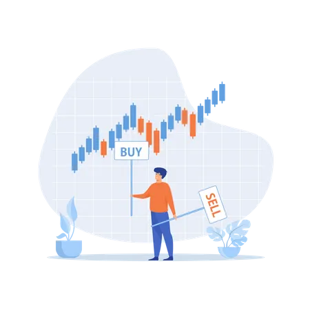 Buy or sell in stock market Illustration