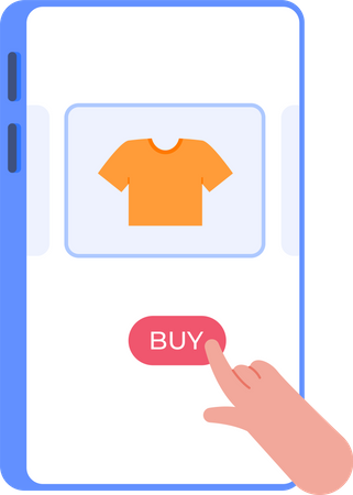 Buy tshirt online from mobile app  Illustration