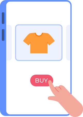 Buy tshirt online from mobile app  Illustration