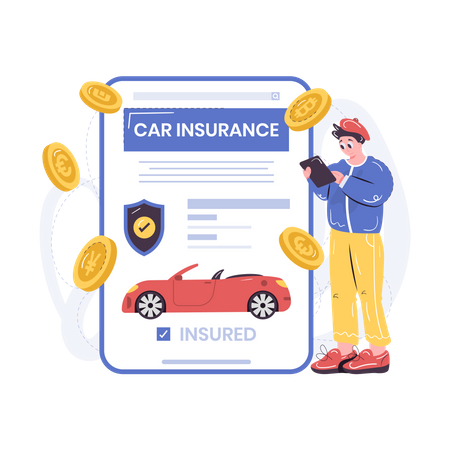 Buy vehicle insurance using crypto  Illustration