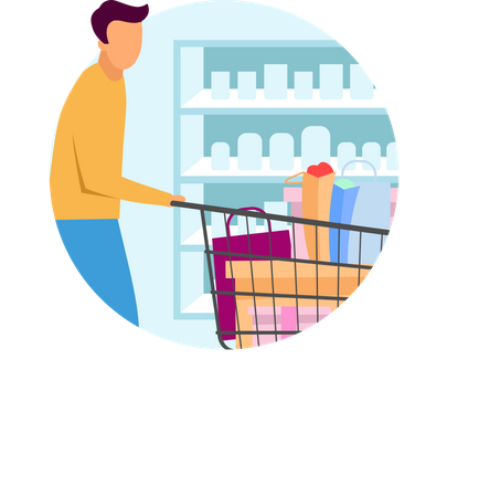 Buyer at supermarket  Illustration