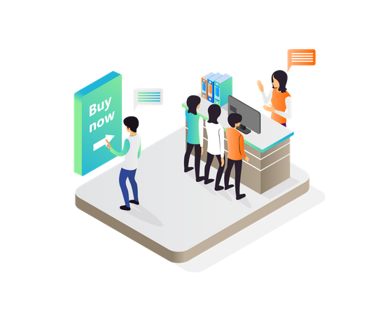 Buyer buy product at market Illustration